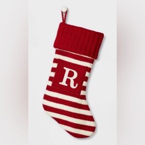 New Knit Striped Monogram Christmas Stocking - Wondershop “R”